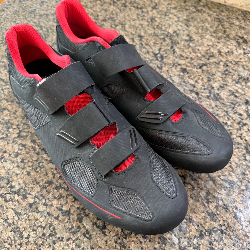 Giant Bolt Mens Cycling Shoes Black Red Size 13 EU 46 Road Indoor Spin Cleats